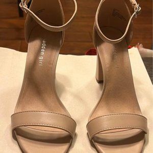 Madden Girl Nude Chunky Heels - Worn Once - Like New